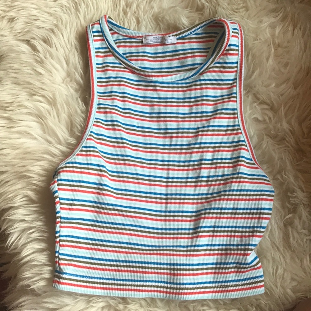 ZARA STRIPED CROP TOP